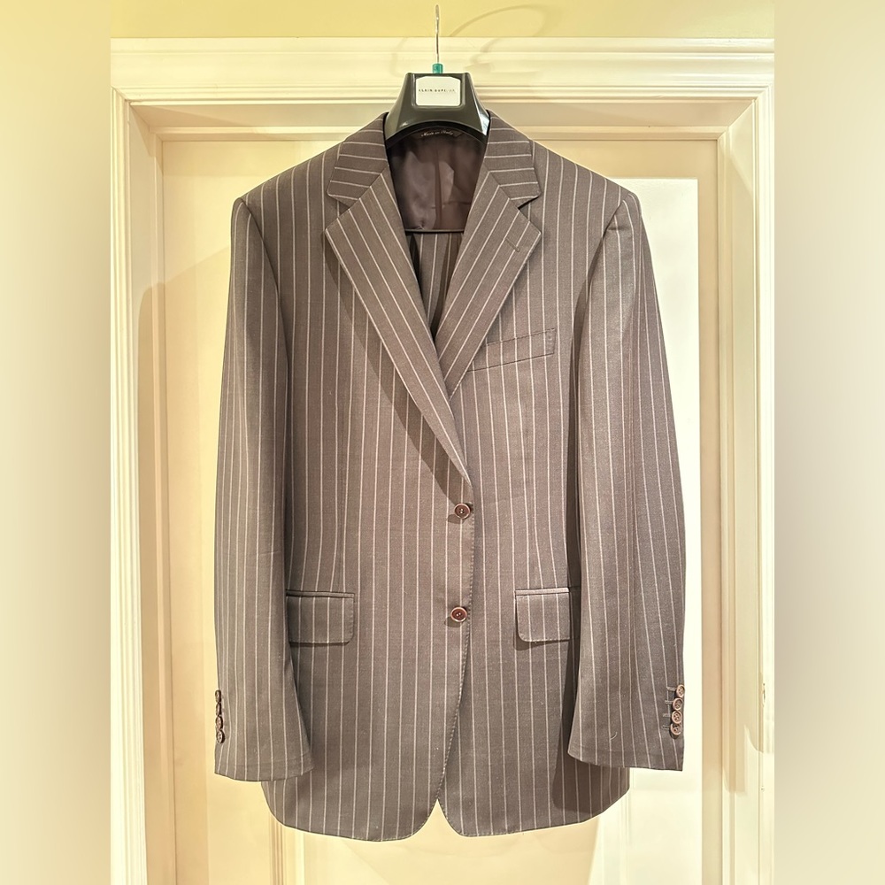 Canali Brown Pinstripe Suit - 42R